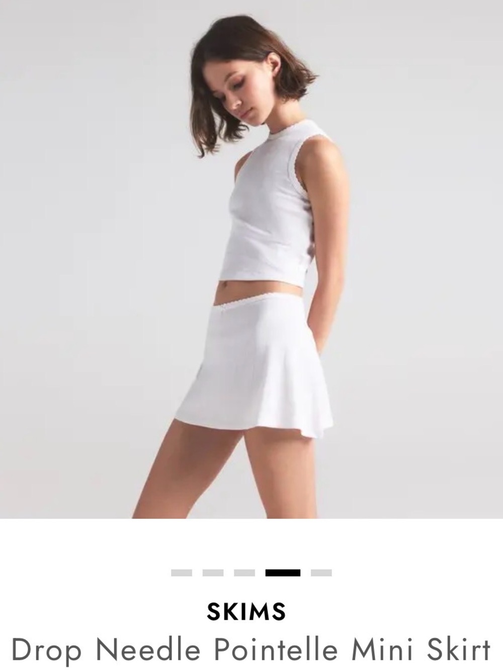 SKIMS Drop Needle Mini Skirt - Color: Snow - Size: XL NW(disconnected)T